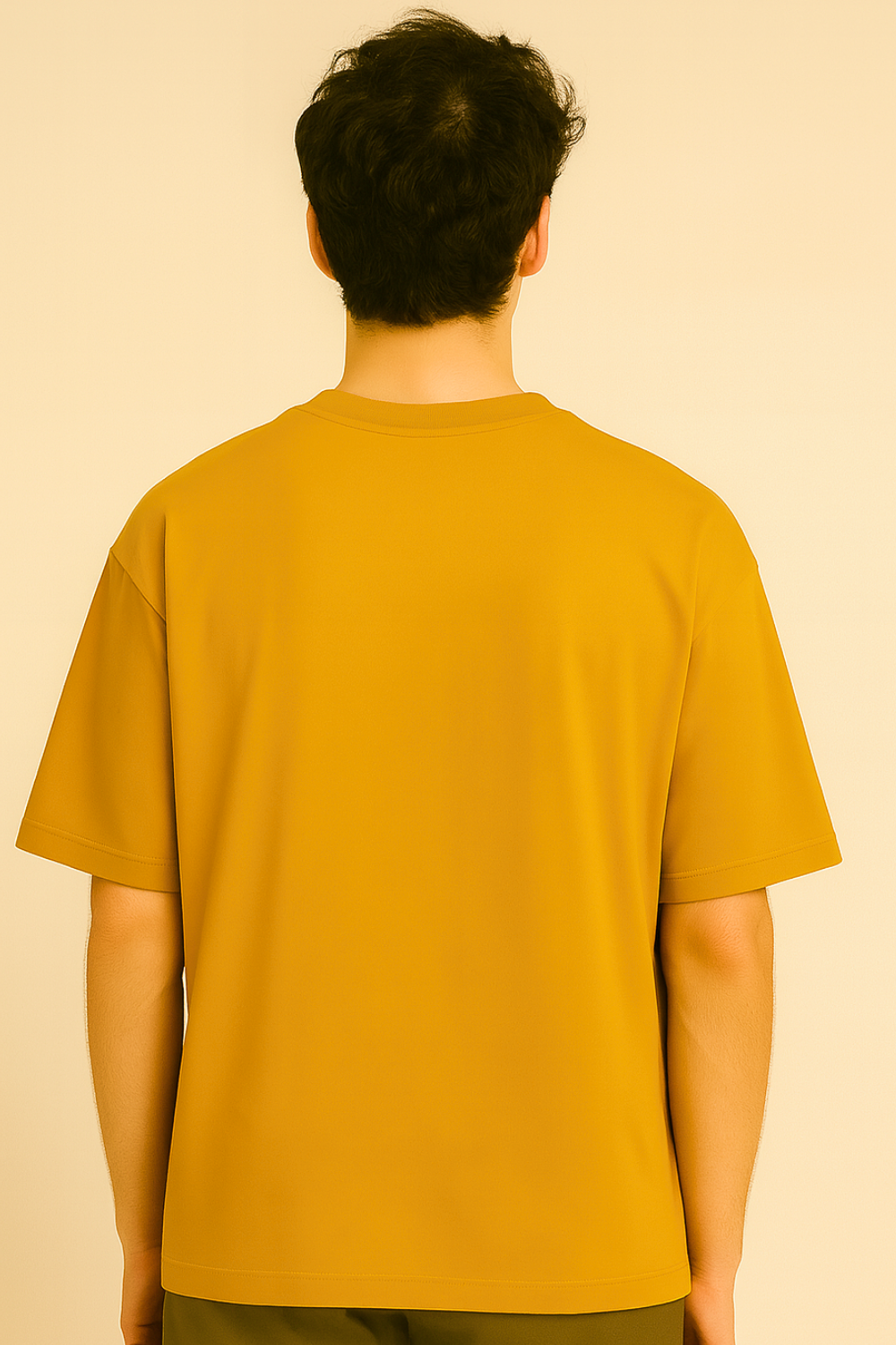 🌕Mustard Yellow Oversized T-Shirt with Minimal Graphic