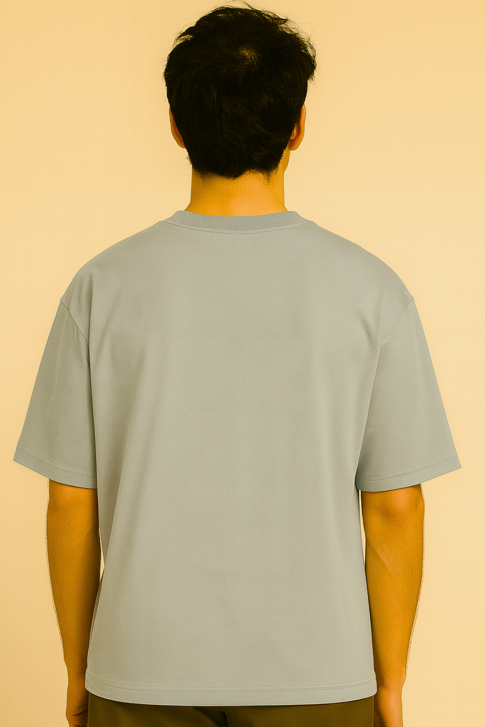 Pastel Grey Oversized T-Shirt with Minimal Graphic