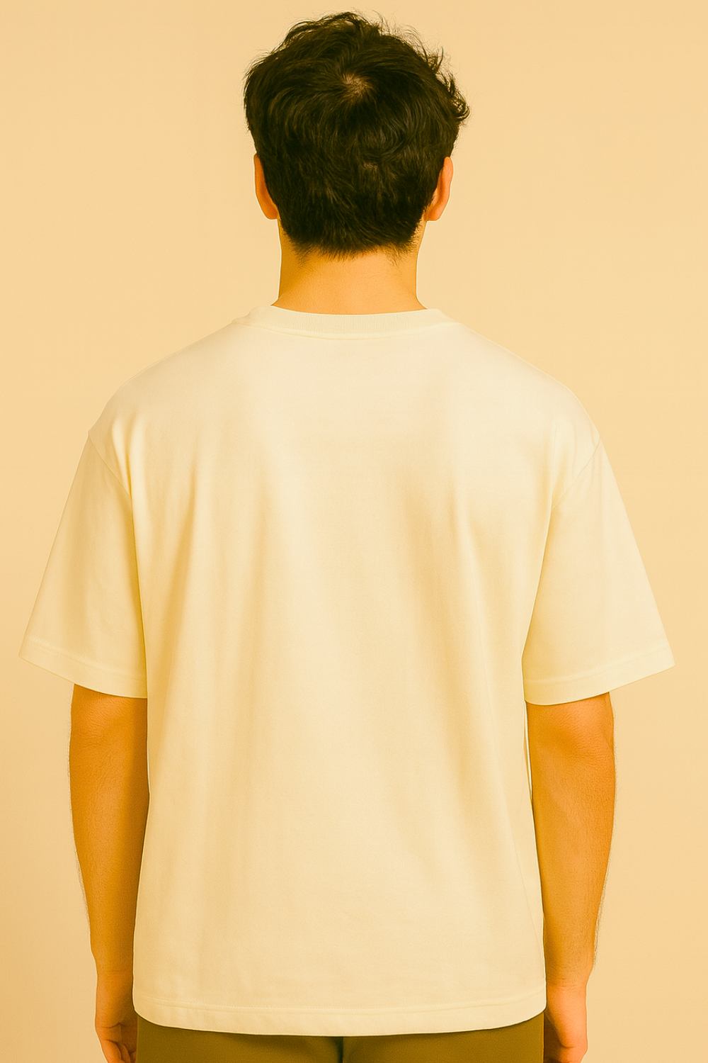 🤍 Cream Oversized Graphic T-Shirt – Minimal Yet Playful