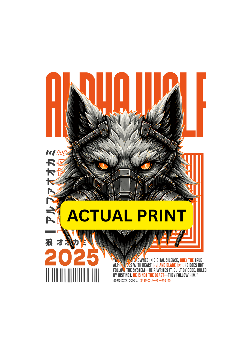 Alpha Wolf Oversized T-Shirt – Black Edition