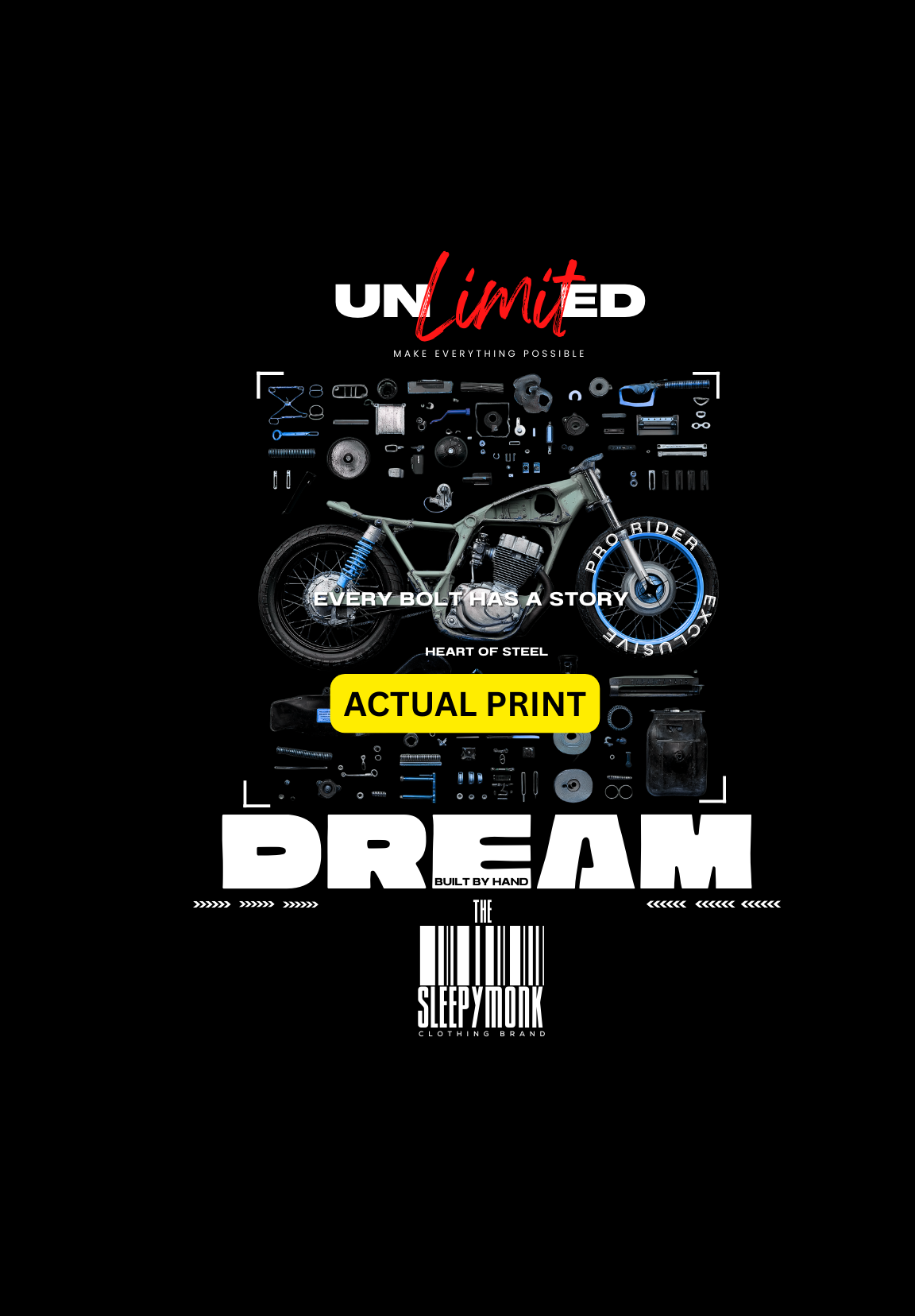 Unlimited Dream Oversized Black T-Shirt – The Sleepy Monk