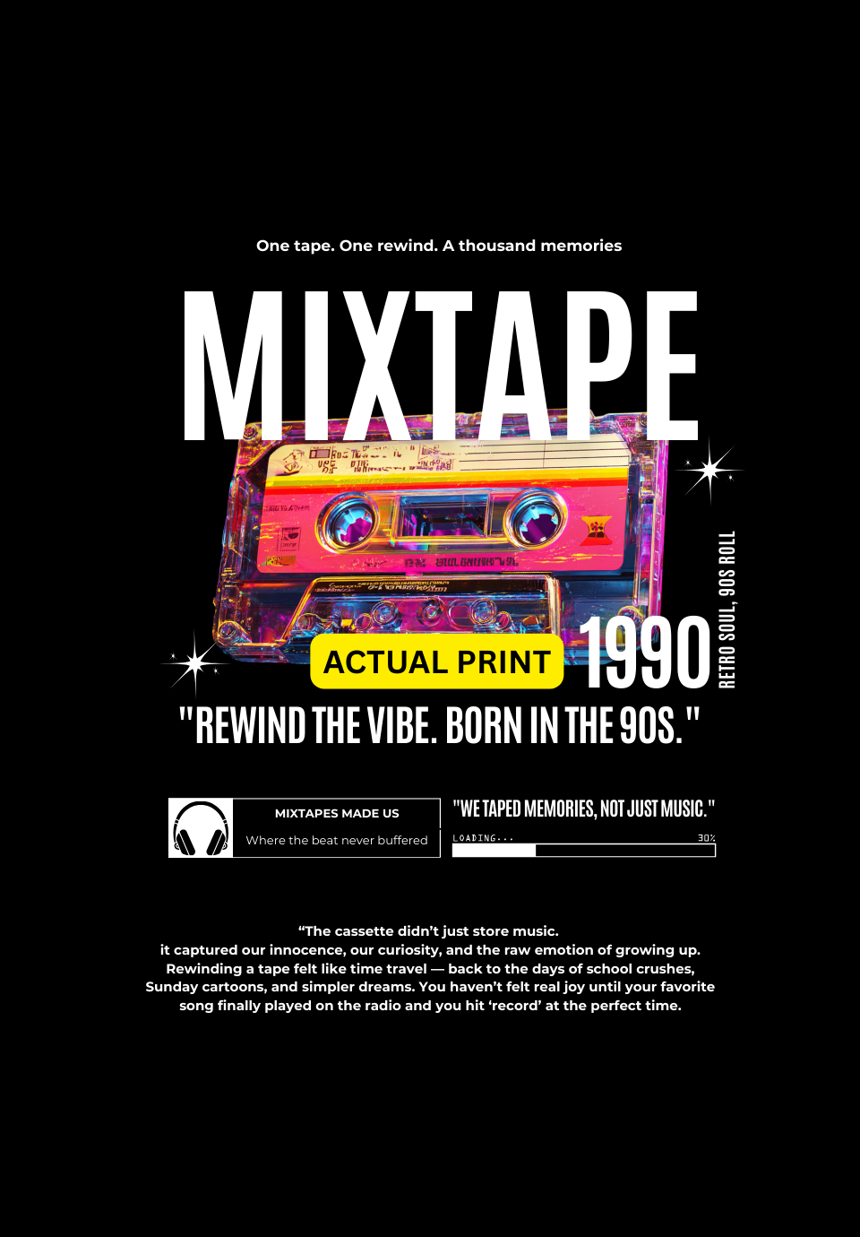 Mixtape 1990 – Oversized Streetwear Tee