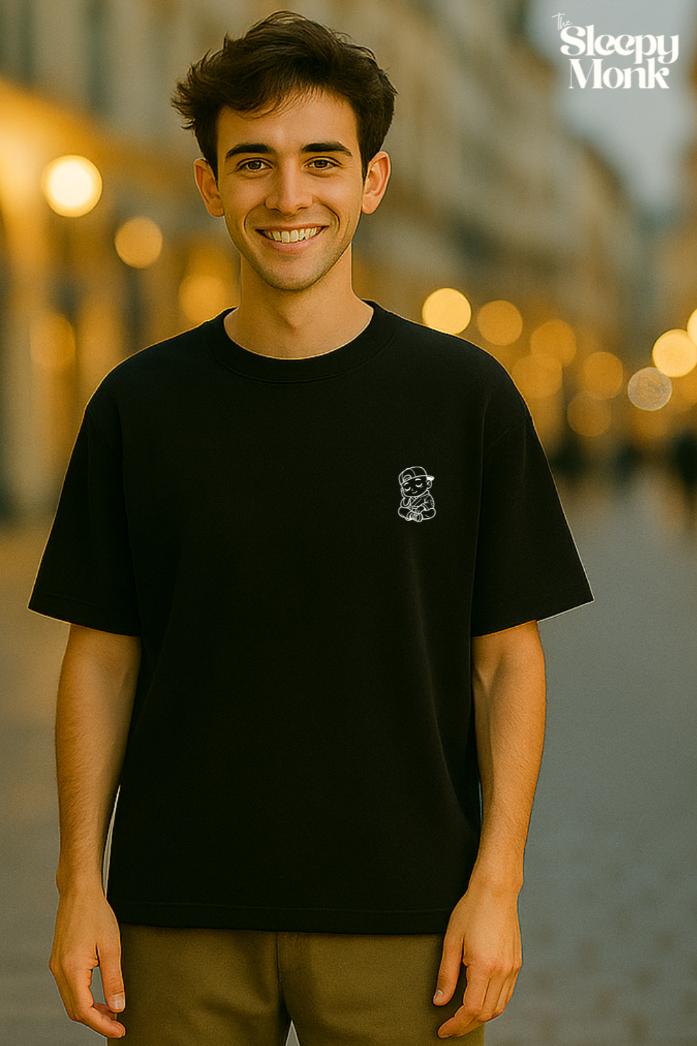 Guardians Never Rest Oversized Black T-Shirt – Knight Graphic Streetwear