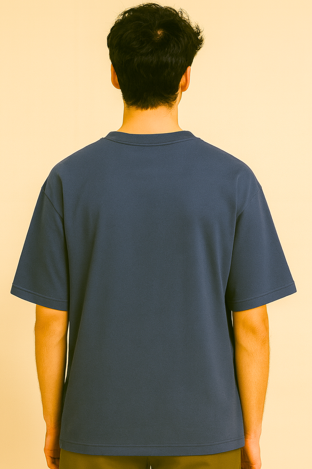 🔵 Navy Blue Oversized Graphic T-Shirt – Bold Minimal Streetwear