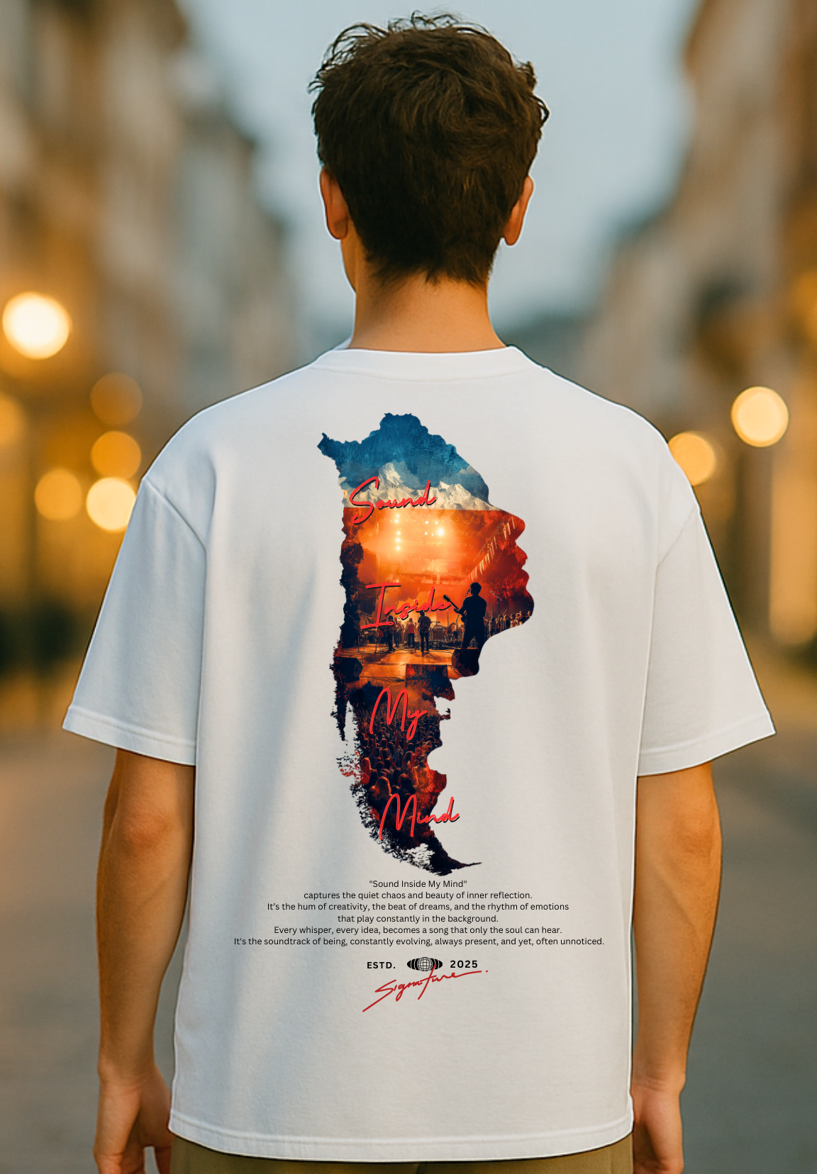 Sound Inside My Mind – Oversized White T-Shirt
